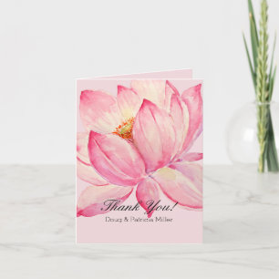 Tarjeta De Agradecimiento Gracias De Pink Lotus Floral