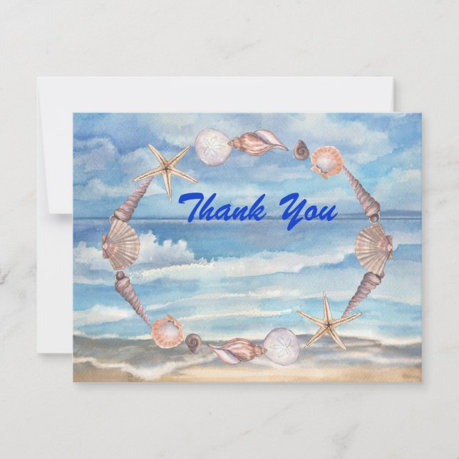 Tarjeta De Agradecimiento Gracias de playa (Anverso)