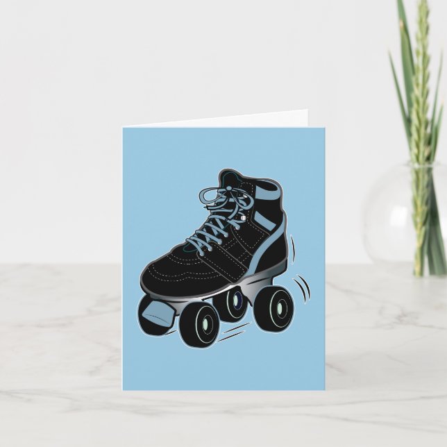 Tarjeta De Agradecimiento Gracias de Rollerskate por venir al fiesta y al (Anverso)