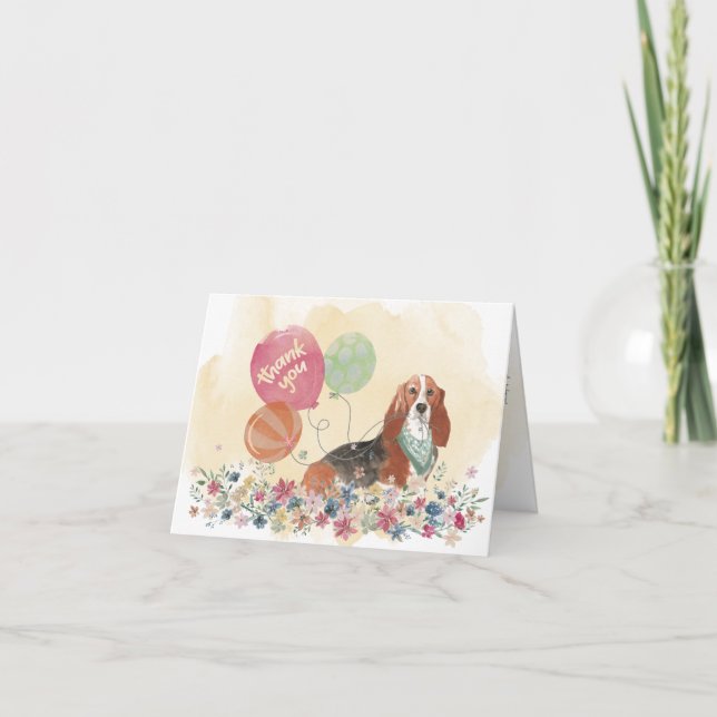 Tarjeta De Agradecimiento Gracias de ti y tus globos de perro heed (Anverso)