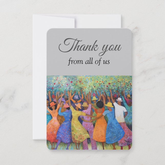 Tarjeta De Agradecimiento Gracias de todas las mujeres del grupo de Estados  (Anverso)
