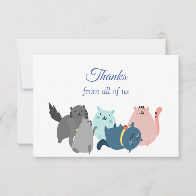 Tarjeta De Agradecimiento Gracias de todos nosotros a los animales Personali (Anverso)