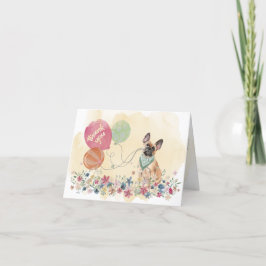 Tarjeta De Agradecimiento Gracias de tu Bulldog y globos franceses
