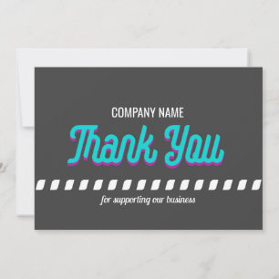 Tarjeta De Agradecimiento Gracias de un negocio minimalista negrita gris