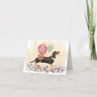 Tarjeta De Agradecimiento Gracias de You & Dachshund perro y globos