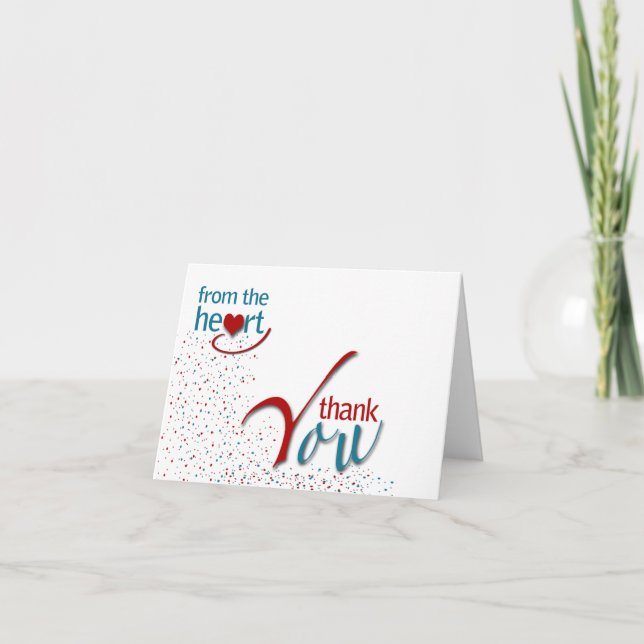 Tarjeta De Agradecimiento ¡Gracias desde el corazón! (Anverso)