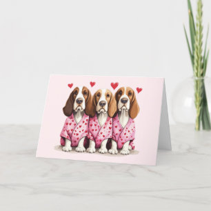 Tarjeta De Agradecimiento Gracias Día de San Valentín Basset Hound Dogs