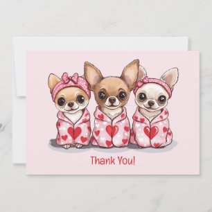 Tarjeta De Agradecimiento Gracias Día de San Valentín Chihuahua Dogs