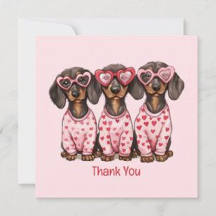 Tarjeta De Agradecimiento Gracias Día de San Valentín Dachshund Dogs