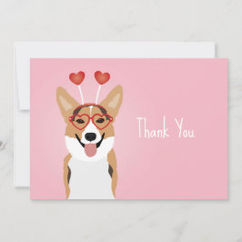Tarjeta De Agradecimiento Gracias Día de San Valentín de Perro Corgi