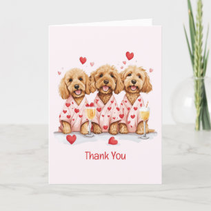 Tarjeta De Agradecimiento Gracias Día de San Valentín Goldendoodle Dogs