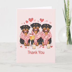 Tarjeta De Agradecimiento Gracias Día de San Valentín Perros Rottweiler