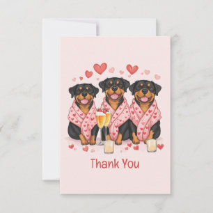 Tarjeta De Agradecimiento Gracias Día de San Valentín Rottweiler Dogs