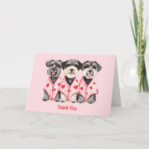 Tarjeta De Agradecimiento Gracias Día de San Valentín Schnauzer Dogs