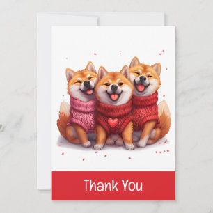 Tarjeta De Agradecimiento Gracias Día de San Valentín Shiba Inu Dogs