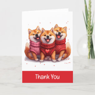 Tarjeta De Agradecimiento Gracias Día de San Valentín Shiba Inu Dogs