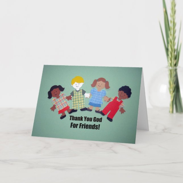 Tarjeta De Agradecimiento Gracias Dios Por Amigos (Anverso)