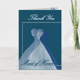 Tarjeta De Agradecimiento GRACIAS doncella de honor - Bastones azules