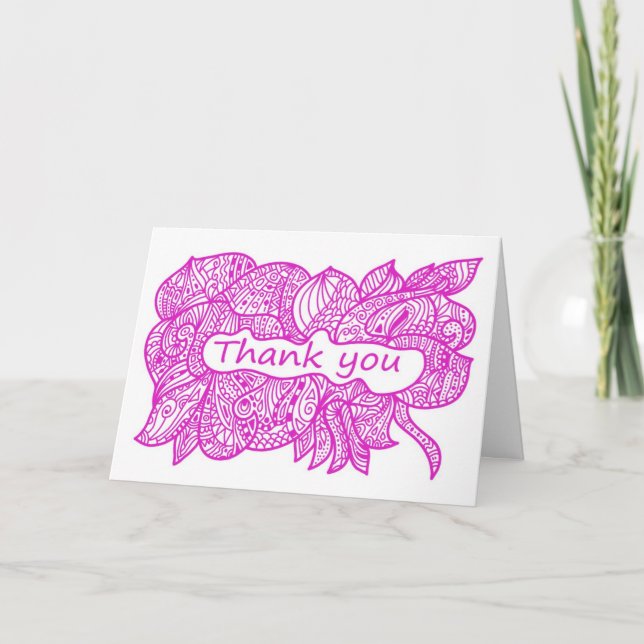 Tarjeta De Agradecimiento Gracias doodle (Anverso)