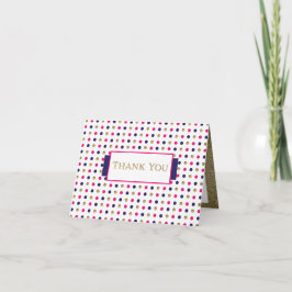 Tarjeta De Agradecimiento Gracias - Dosis de oro, azul, rosa y blanco