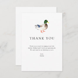 Tarjeta De Agradecimiento Gracias, Duck Baby Shower Elegant Simple Minimal