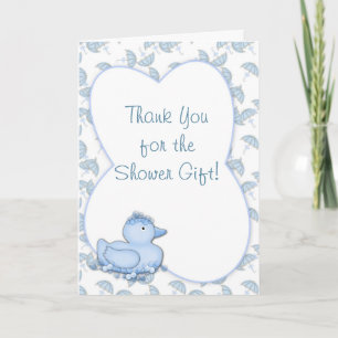 Tarjeta De Agradecimiento Gracias Duck Blue Duck
