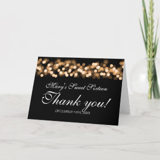 Tarjeta De Agradecimiento Gracias dulce 16 Hollywood Glam Gold