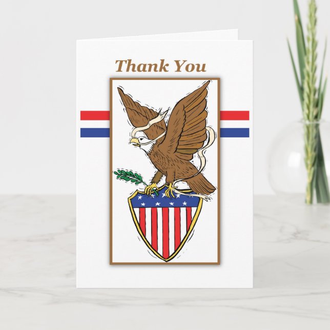 Tarjeta De Agradecimiento Gracias Eagle Emblem (Anverso)