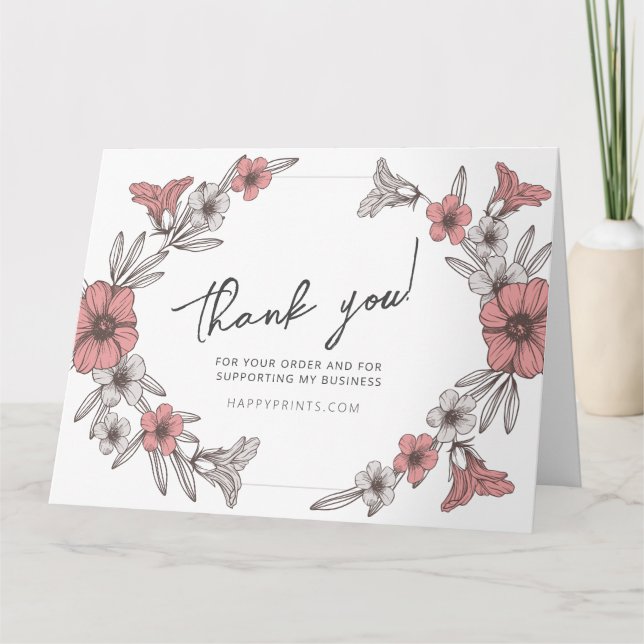 Tarjeta De Agradecimiento Gracias Editable Por Su Negocio De Compra (Anverso)