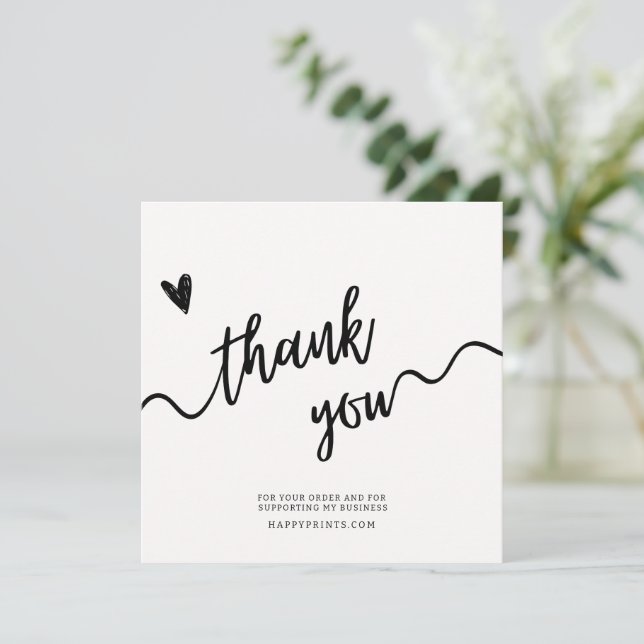 Tarjeta De Agradecimiento Gracias Editable Por Su Negocio De Compra Mínimo (Anverso de pie)