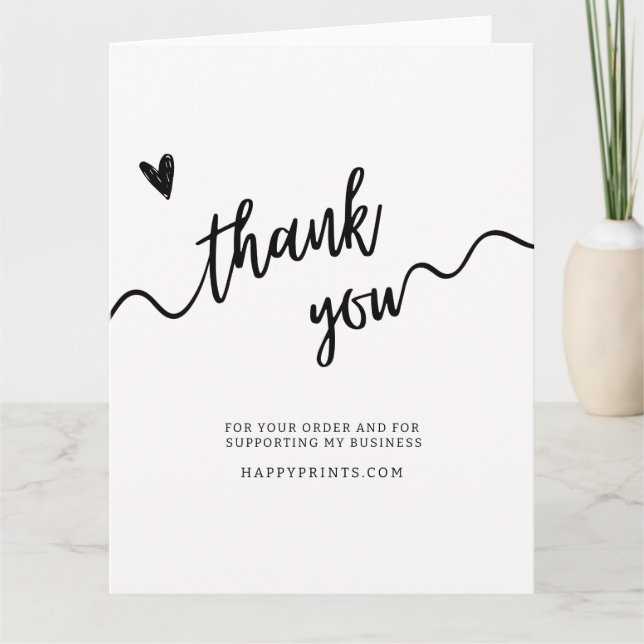 Tarjeta De Agradecimiento Gracias Editable Por Su Negocio De Compra Mínimo (Anverso)