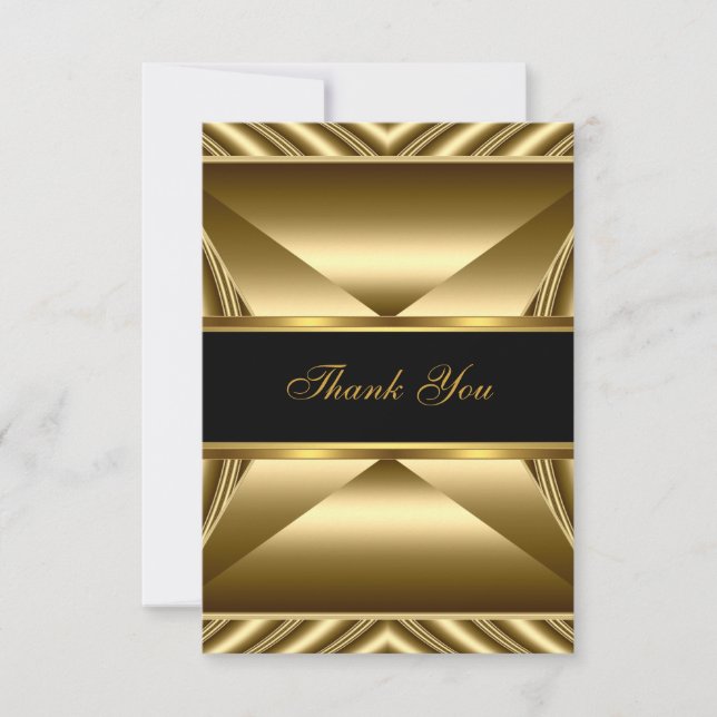 Tarjeta De Agradecimiento Gracias Elegante 30 aniversario del exótico oro ri (Anverso)