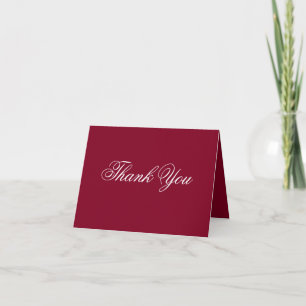 Tarjeta De Agradecimiento ¡Gracias! Elegante Blanco sobre Rojo Burdeos Graci