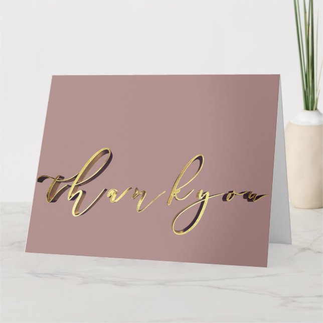 Tarjeta De Agradecimiento Gracias Elegante guión de escritura a mano Rosa Go (Anverso)