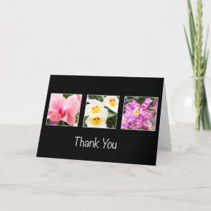 Tarjeta De Agradecimiento Gracias Elegantes Orquídeas y Pensamientos