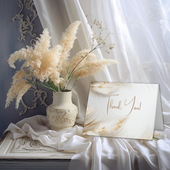 Tarjeta De Agradecimiento Gracias | Elegantes pampas de oro floral bohemias (Subido por el creador)
