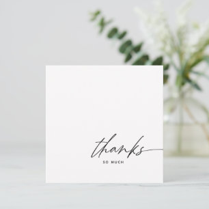 Tarjeta De Agradecimiento Gracias en guión moderno negro y blanco
