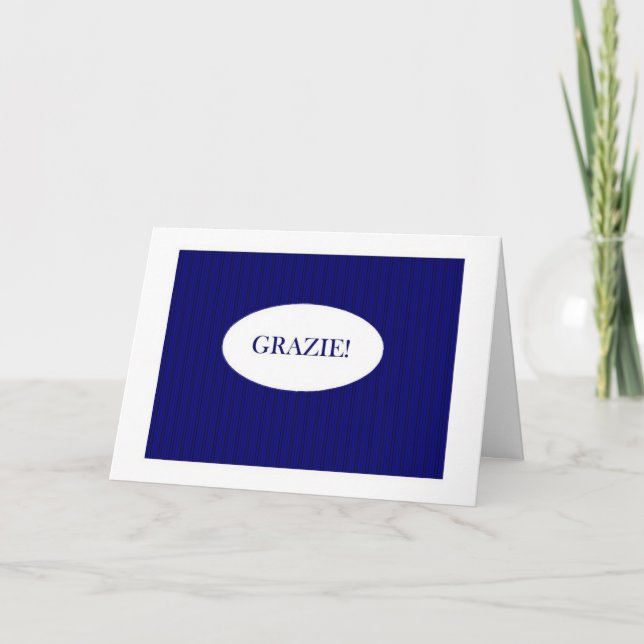 Tarjeta De Agradecimiento Gracias en italiano (Anverso)