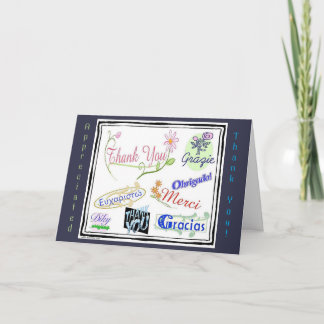 Tarjeta De Agradecimiento Gracias en muchas idiomas