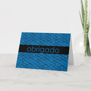 Tarjeta De Agradecimiento Gracias en portugués Obrigado