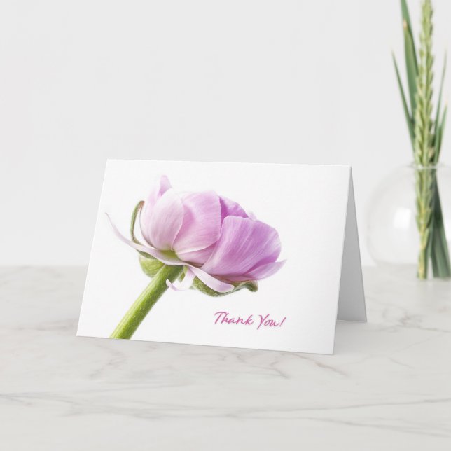 Tarjeta De Agradecimiento Gracias en rosa (Anverso)