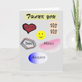 Tarjeta De Agradecimiento Gracias en varios idiomas