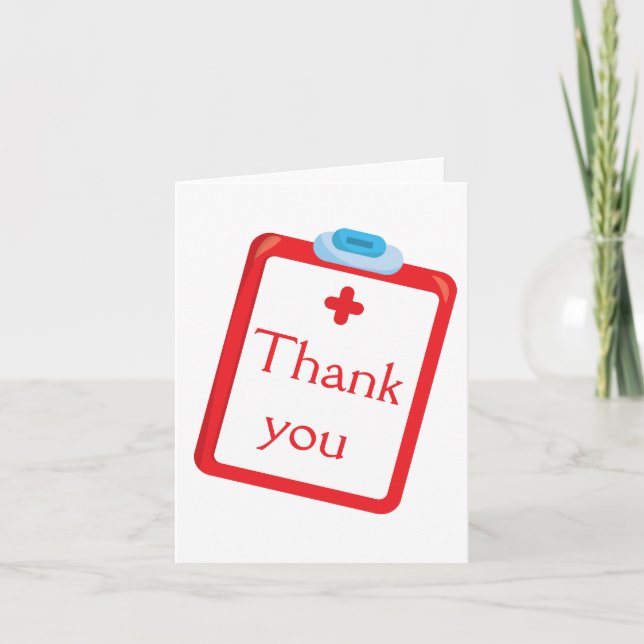 Tarjeta De Agradecimiento Gracias Enfermera, Médico, Tema Médico (Anverso)
