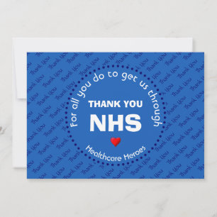 Tarjeta De Agradecimiento Gracias Enfermeras NHS Héroes de la salud PERSONAL