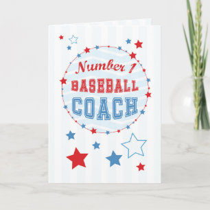 Tarjeta De Agradecimiento Gracias entrenador All Stars Baseball, Red, Blue S