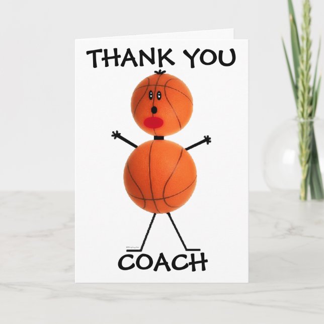 Tarjeta De Agradecimiento Gracias entrenador de baloncesto (Anverso)