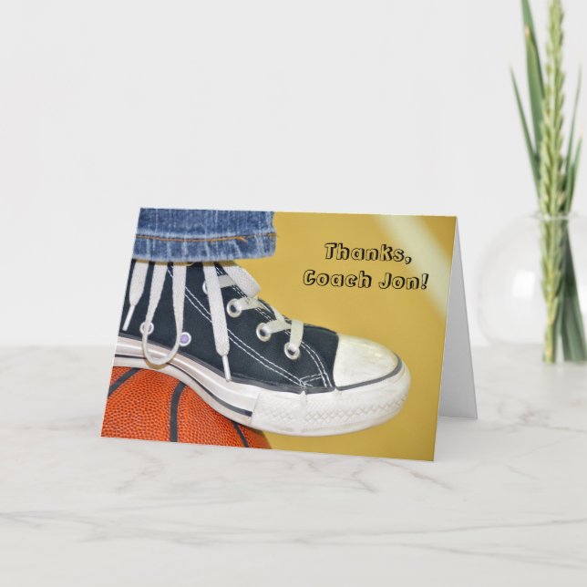 Tarjeta De Agradecimiento Gracias entrenador de baloncesto (Anverso)