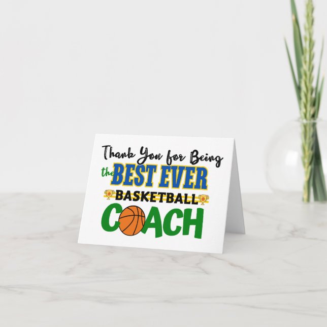 Tarjeta De Agradecimiento Gracias entrenador de baloncesto (Anverso)