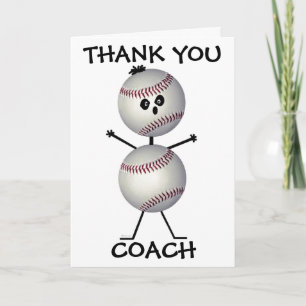 Tarjeta De Agradecimiento Gracias entrenador de béisbol