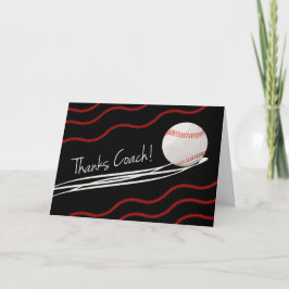 Tarjeta De Agradecimiento Gracias entrenador de béisbol, bolas rápidas y tet